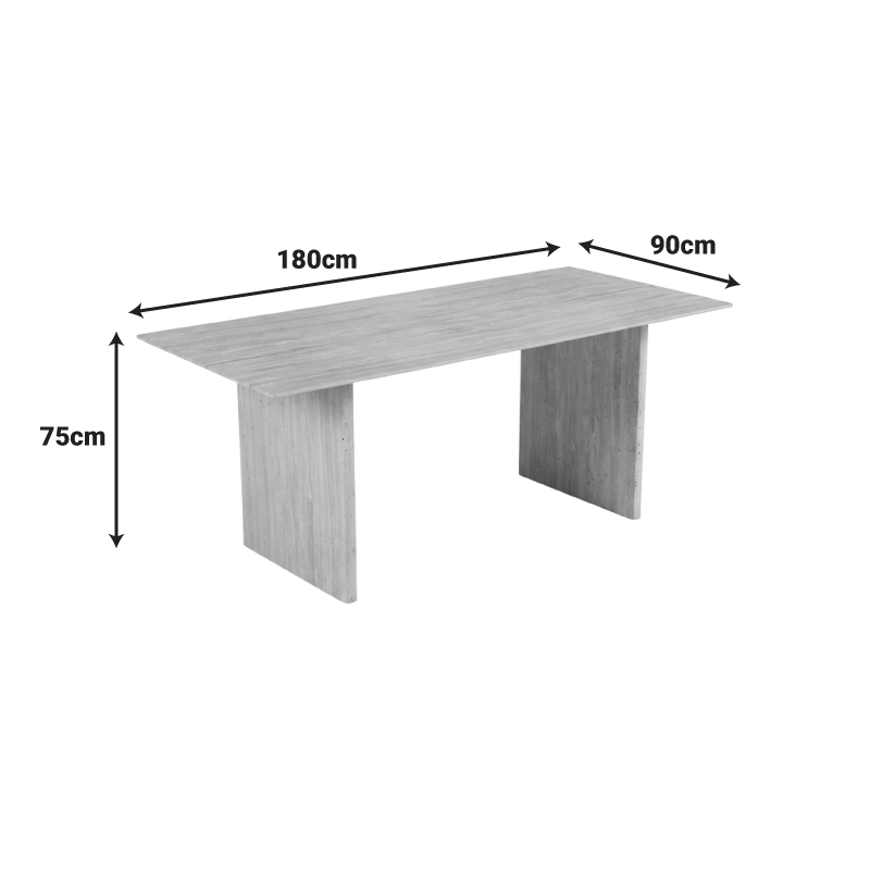 Τραπέζι Releno pakoworld sintered stone σε όψη τραβερτίνας 180x90x75εκ **