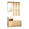Έπιπλο εισόδου Jentia pakoworld  με καθρέπτη sonoma με λευκό MDF 113x100x89εκ **